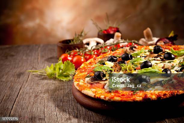 Pizza Stock Photo - Download Image Now - Baked, Basil, Cheese