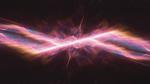 istock Fiery hot burning fractal lightning background, electrical abstract 1777728491