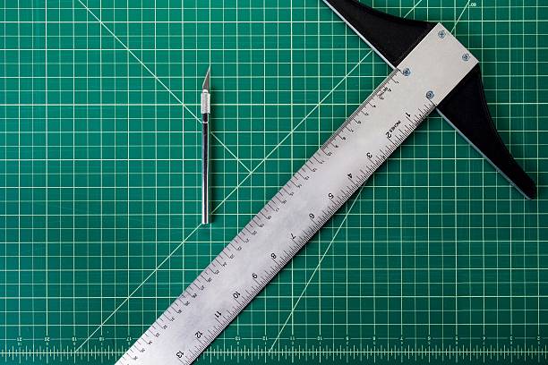 istock T square on cutting mat with knife 177773380