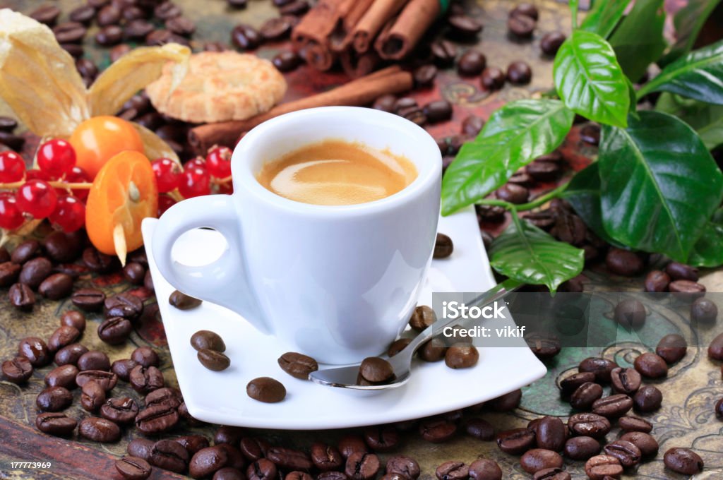 Cup of espresso Cup of espresso with smooth brown foam Caffè Americano Stock Photo
