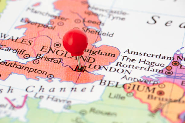 istock Red Pushpin on Map of England 177774102