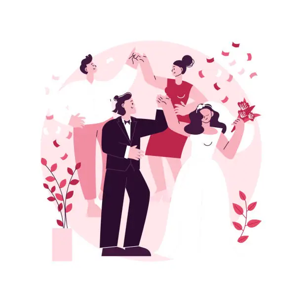 Vector illustration of Wedding party abstract concept vector illustration.