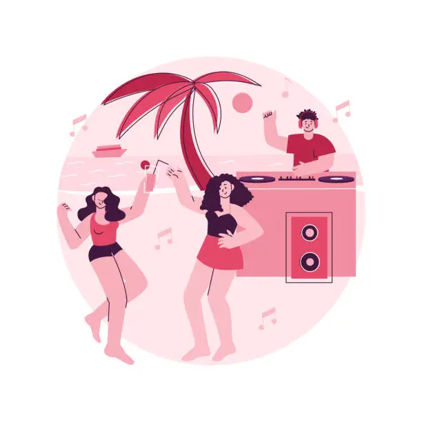 Vector illustration of Beach party abstract concept vector illustration.