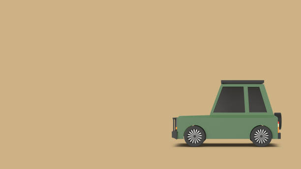 istock Khaki SUV Car on Brown Background 1777749621