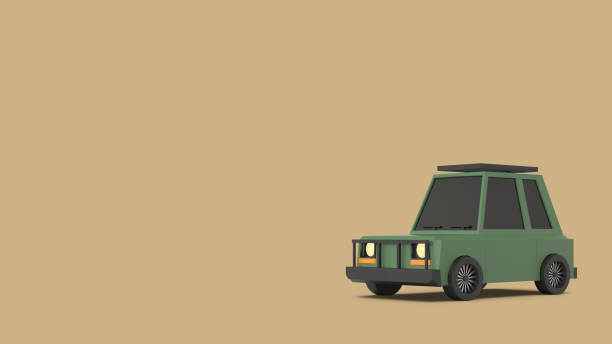istock Khaki SUV Car on Brown Background 1777749627