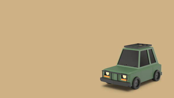 istock Khaki SUV Car on Brown Background 1777749636