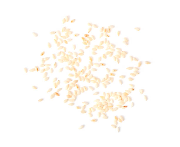 istock White sesame seeds isolated on white background. 1777753032