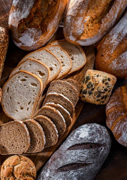 istock Assorted bakery products including loaves of bread and rolls 1777768749