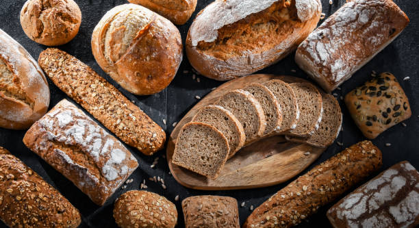 istock Assorted bakery products including loaves of bread and rolls 1777769273