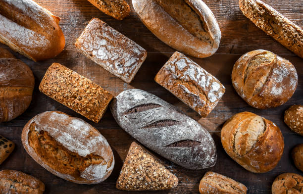 istock Assorted bakery products including loaves of bread and rolls 1777770361