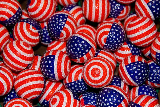 Unique US flag golfballs