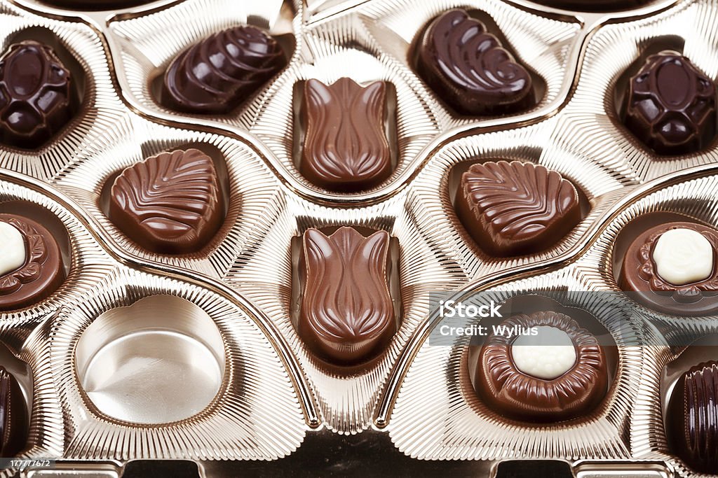 Scatola di cioccolatini - Foto stock royalty-free di Alimentazione non salutare