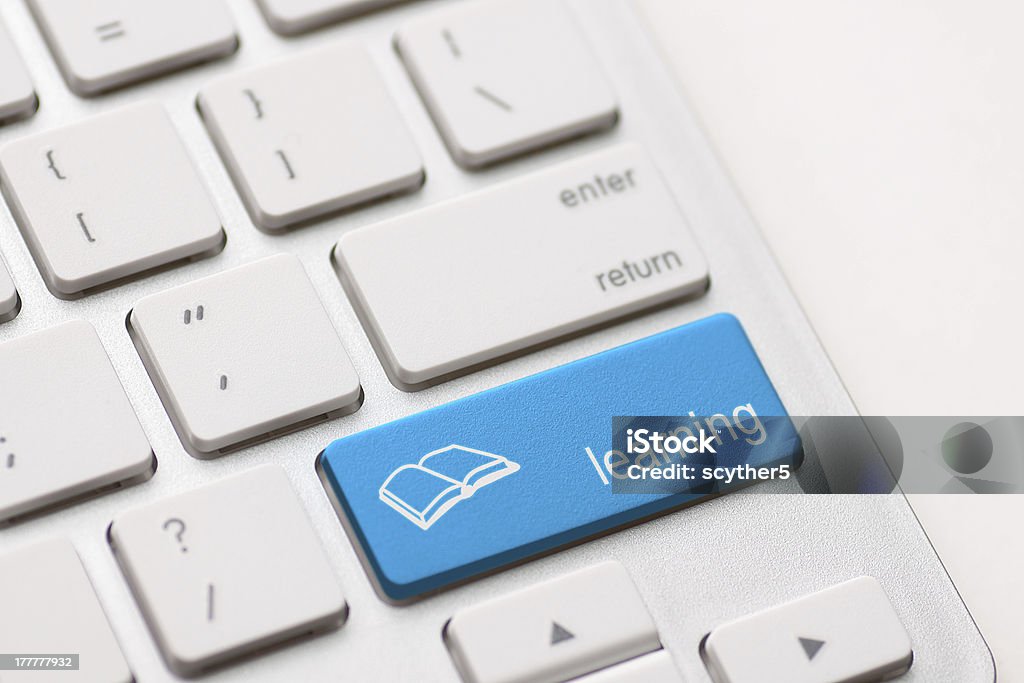 e-conceito de aprendizagem.  Teclado de Computador - Royalty-free Aprendizagem online Foto de stock