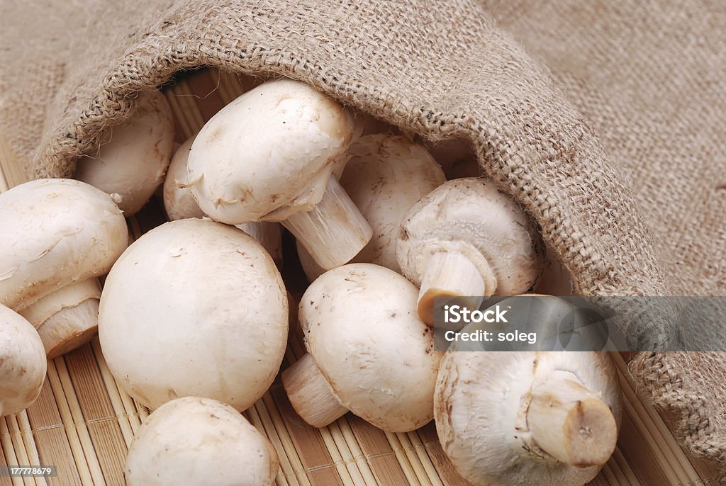 Fresh Cogumelos de campo em um tecido - Foto de stock de Alimentação Saudável royalty-free