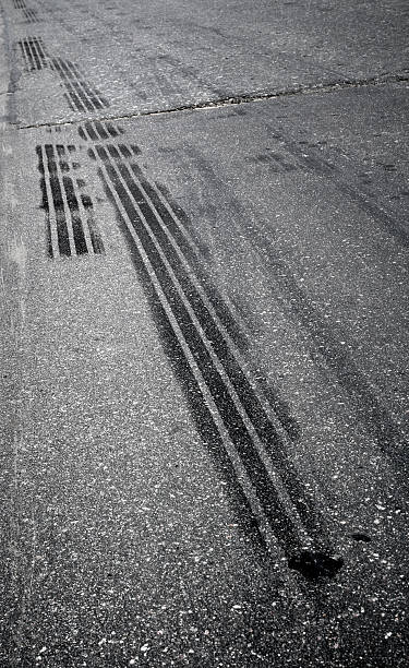 istock Emergency braking tracks on the highway 177778735