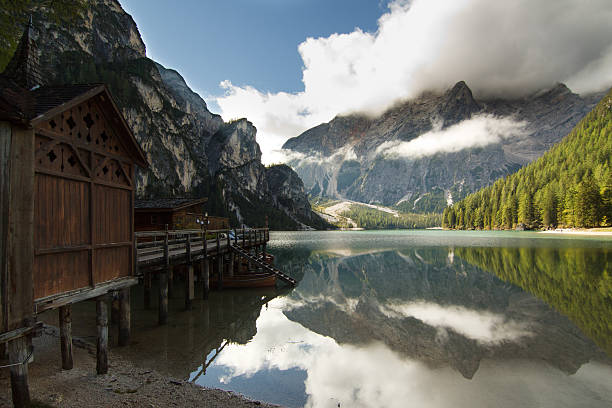 Pragser Wildsee (Lake Braies) stock photo