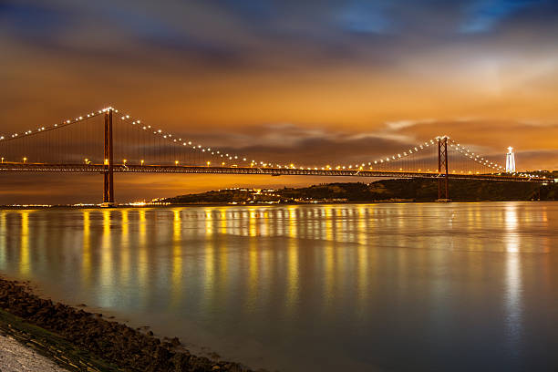 istock Panoramic of 25 de Abril bridge at night, Lisboa 177779572