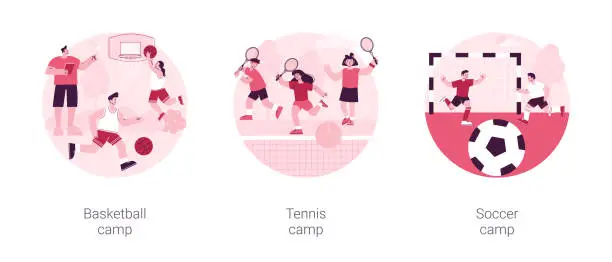 Vector illustration of Summer sport camp abstract concept vector illustrations.