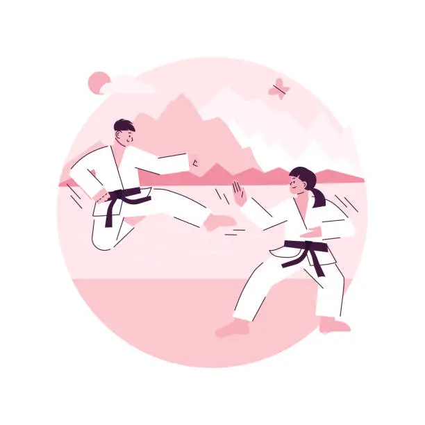 Vector illustration of Karate camp abstract concept vector illustration.