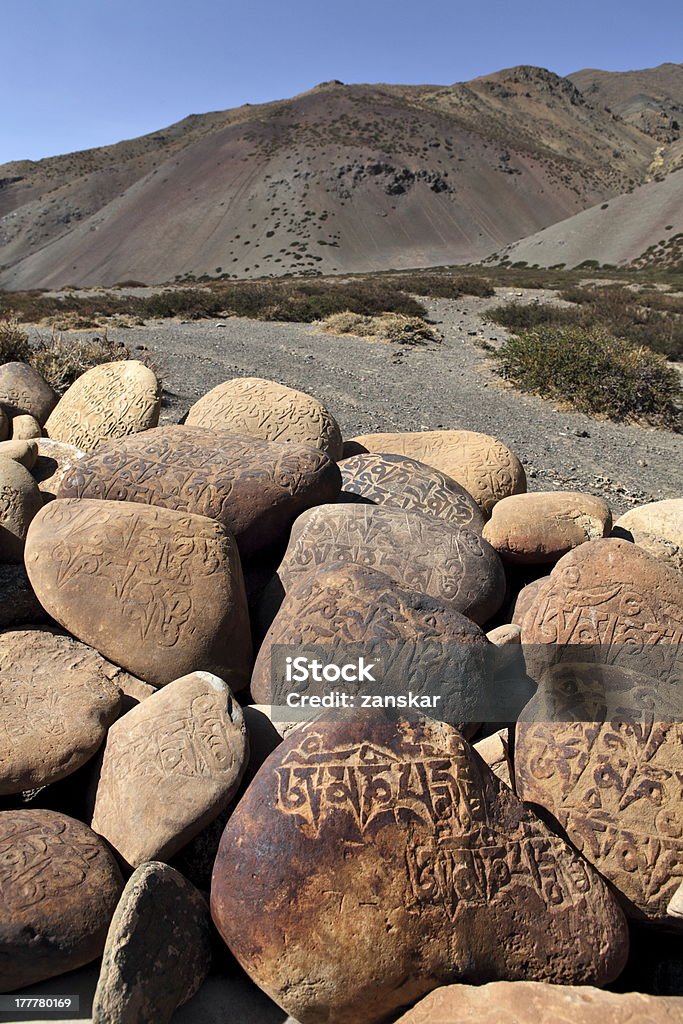 Tibetano Mani budistas cálculos - Foto de stock de Arte libre de derechos