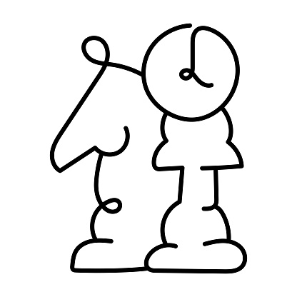 An icon illustrating a chess piece and a timer, signifying timed chess moves and strategic gameplay.