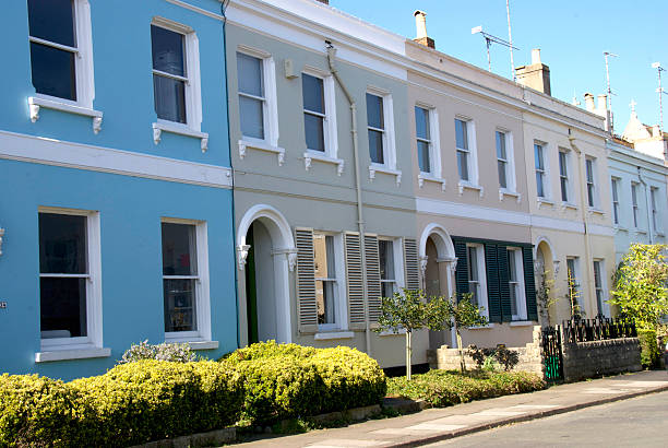 istock Terraced designed houses lined up next to each other  177781006