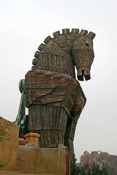 istock Trojan horses modelling in a park 177781071