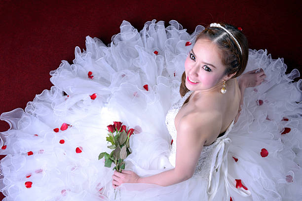 portrait of beautiful bride is smiling