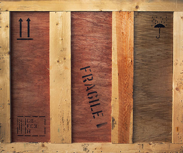 istock Wooden box with fragile and freight signs 177781969