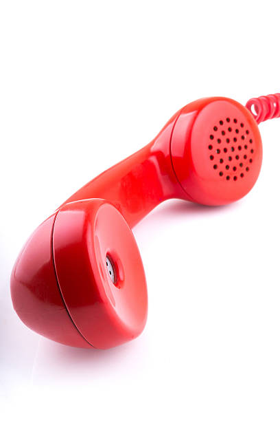 istock Rotary telephone handset with white background 177782240
