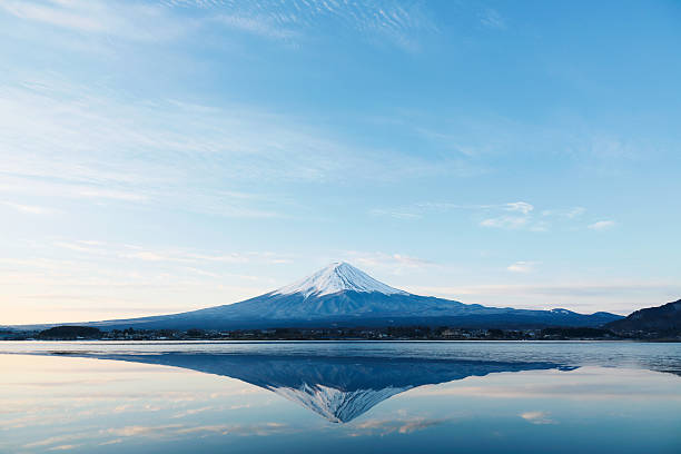 Mt. Fuji an inverted image of Mt  Fuji mt. fuji photos stock pictures, royalty-free photos & images