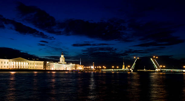 Drawbridges in St Petersburg, Russia stock photo