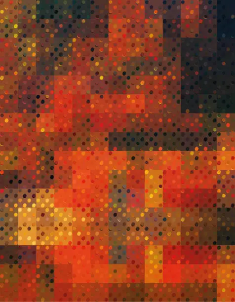 Vector illustration of abstract autumn pixel camouflage