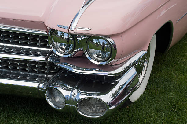 istock Front side of a pink classic car 177782778