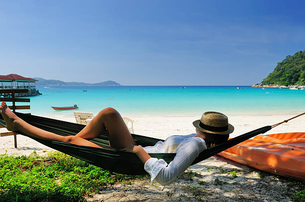 istock Woman in hammock on beach 177783071