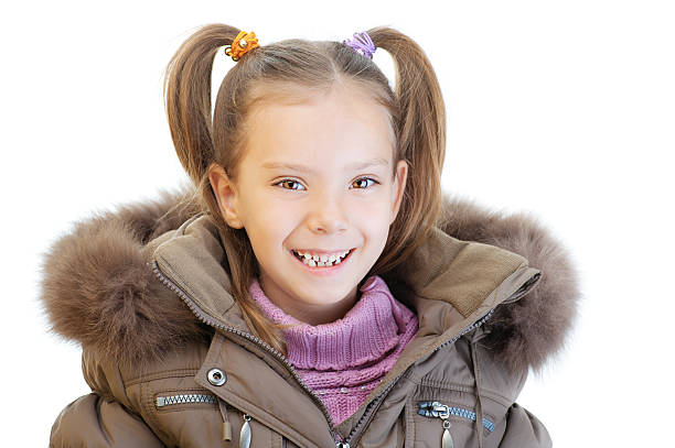 istock Little girl in brown jacket 177783186