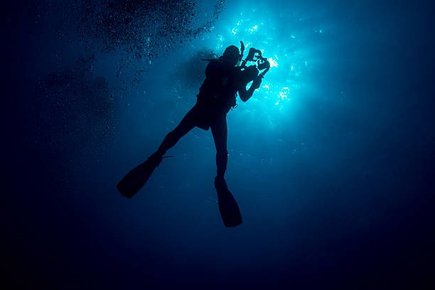 istock Scuba Diver Silhouette with Video Cam 177783669
