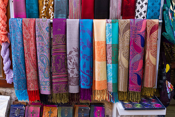 Colourful Scarves stock photo