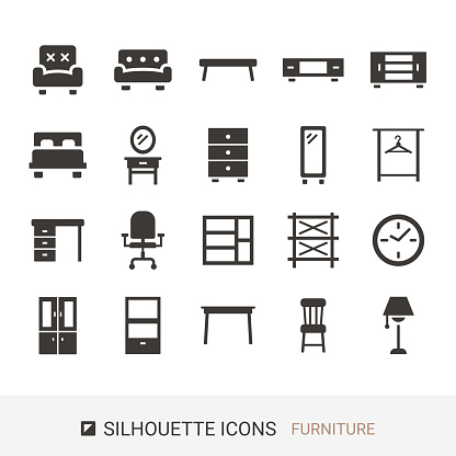 Product icon, Furniture, Silhouette icon.