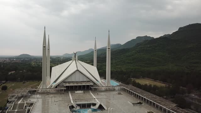 A Majestic Aerial Glimpse of Faisal Mosque