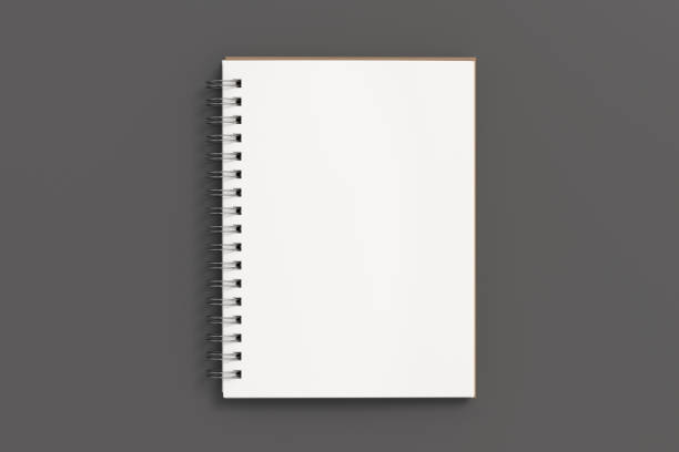 istock Notebook mockup. Opened blank notebook with craft paper cover. Spiral notepad on gray background 1777850500