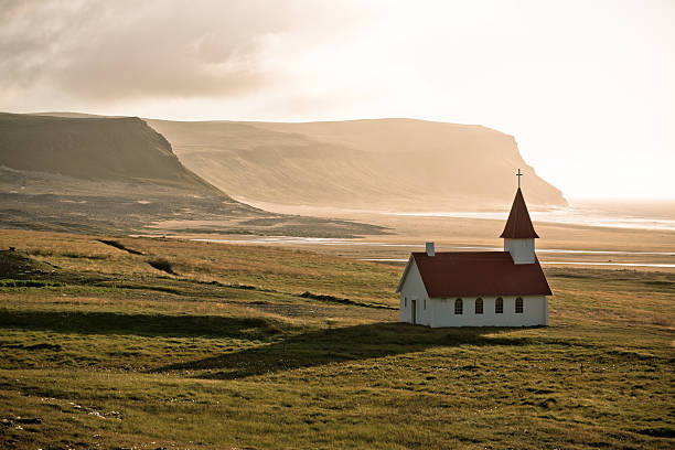 istock Typical Rural Icelandic Church at Sea Coastline 177785145