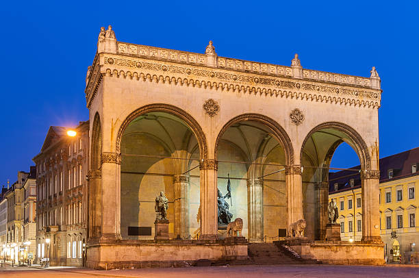 Feldherrnhalle at Odeonsplatz in Munich - Bavaria, Germany