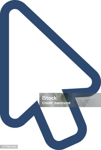 Computer Screen Arrow Icon Arrow Pointer On Computer Monitor Screen Stock Illustration - Download ...