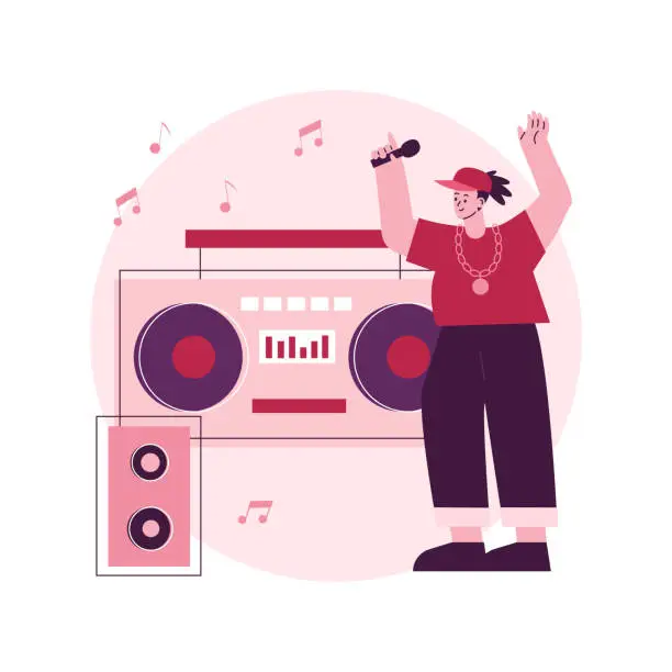 Vector illustration of Hip-hop music abstract concept vector illustration.