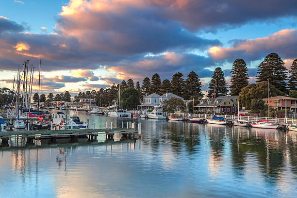 Port Fairy Port Fairy on the Great Ocean Road great ocean road photos stock pictures, royalty-free photos & images