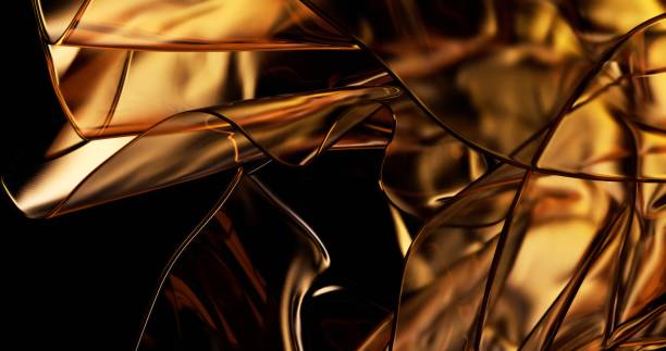 glass waves take center stage in golden abstract backdrop Vibrant and dynamic, the golden abstract background is brought to life by the mesmerizing undulating waves of glass in this composition. power energy development abstract stock pictures, royalty-free photos & images