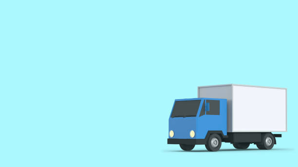 istock Cargo Truck Car on light blue Background 1777874359