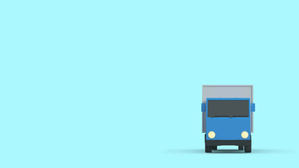 istock Cargo Truck Car on light blue Background 1777874615