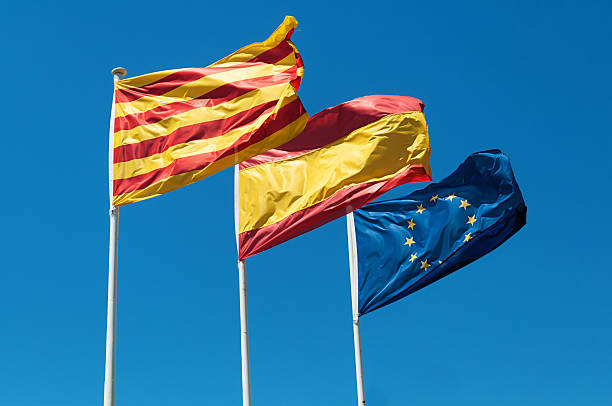 istock Catalonia Spain and Europe flags 177787956